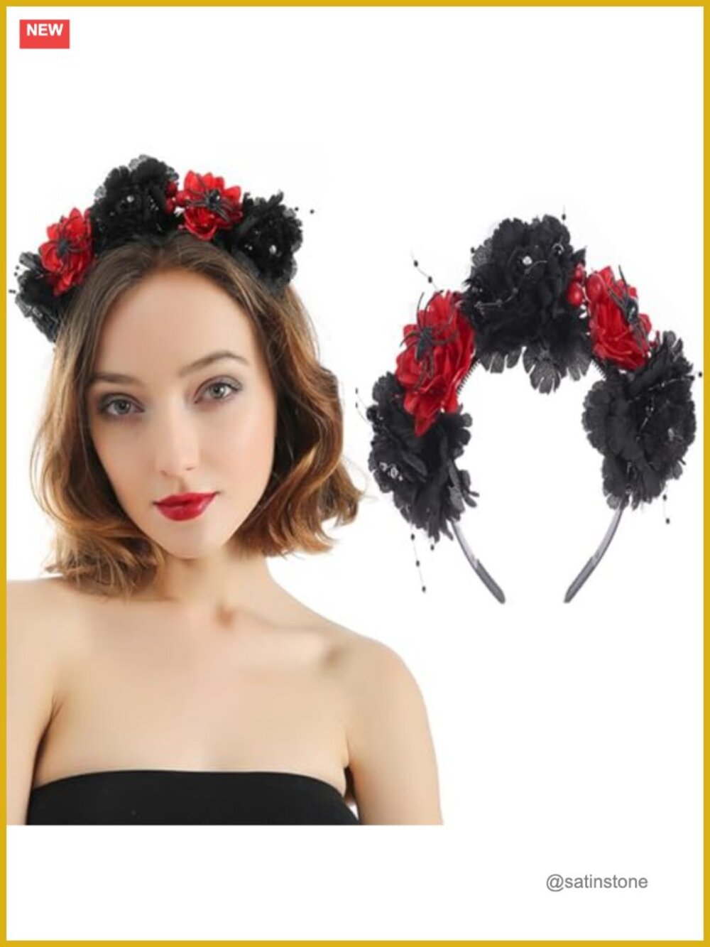 Floral Spider Halloween Headband Cosplay Hair Accessory One Size